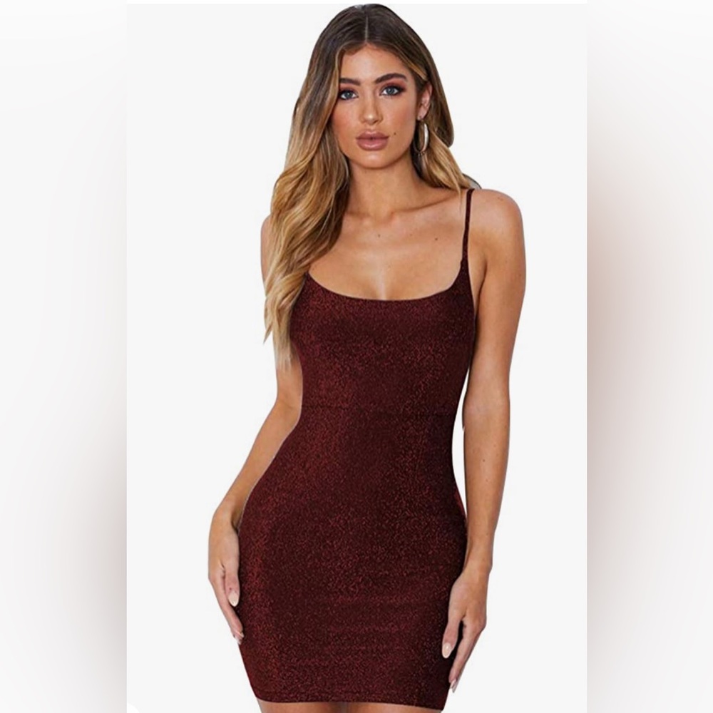 Women’s red dress : size large : wine red